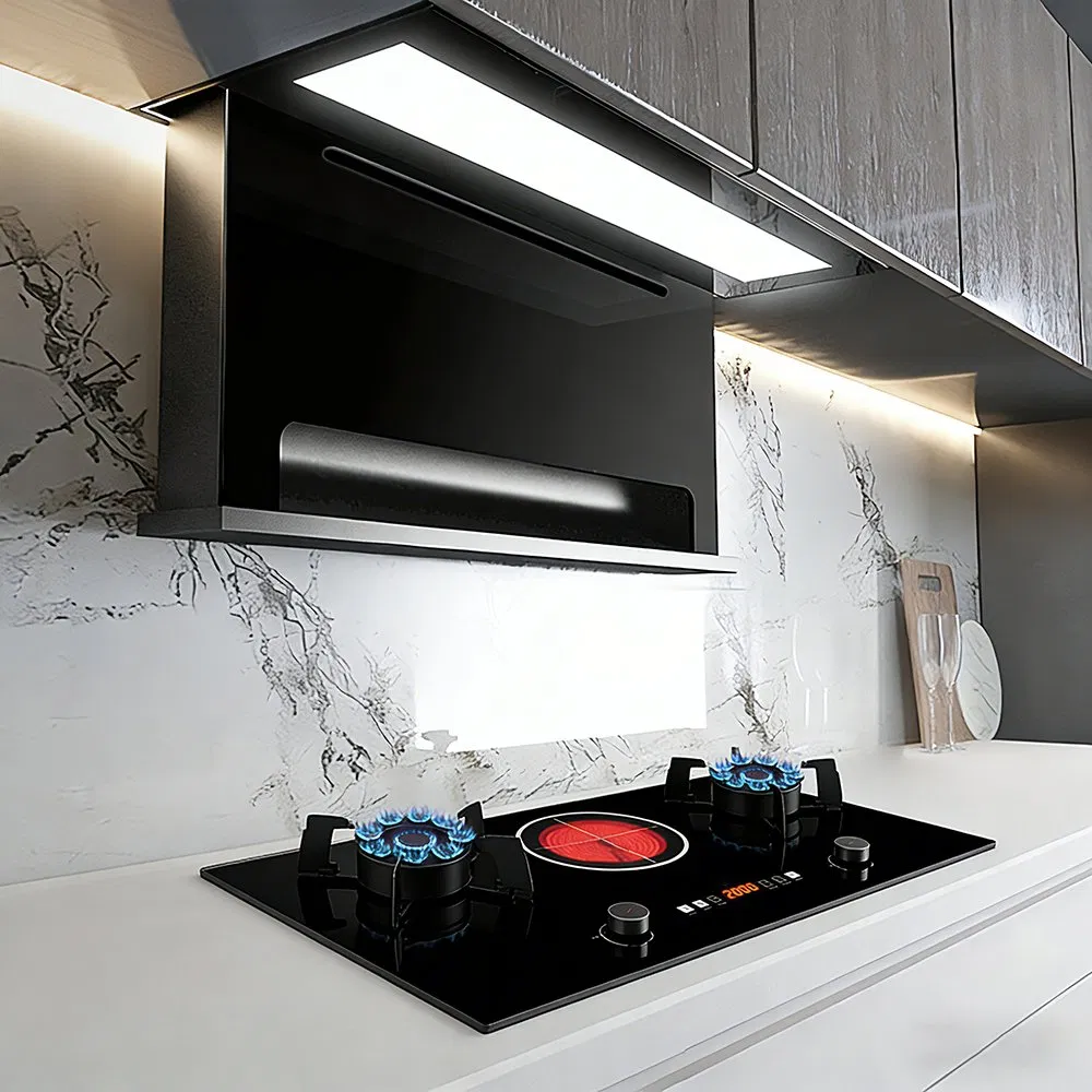 Suction Power Hidden Downdraft Extractor Stainless Steel Kitchen Cooker Range Hood