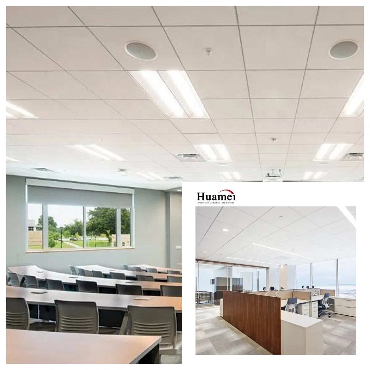 Acoustic Suspended Ceiling Fiberglass Firproof Ceiling Panel Board