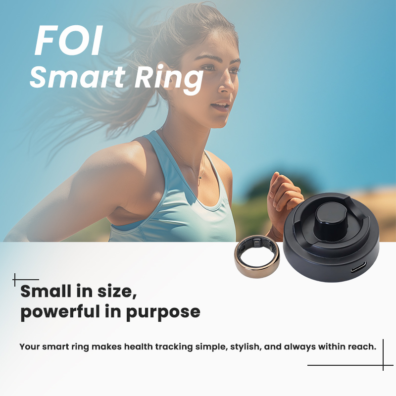 Adjustable Titanium Bluetooth NFC Payment RFID Couple Ring Smart for Men with Health & Fitness Blood Pressure Tracker