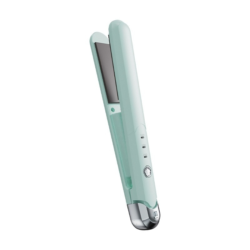 Wireless Type-C Travel Mini Hair Straightener 2 in 1 Adjustable Temperature Ceramic Curling Iron Hair Curler with LED Display