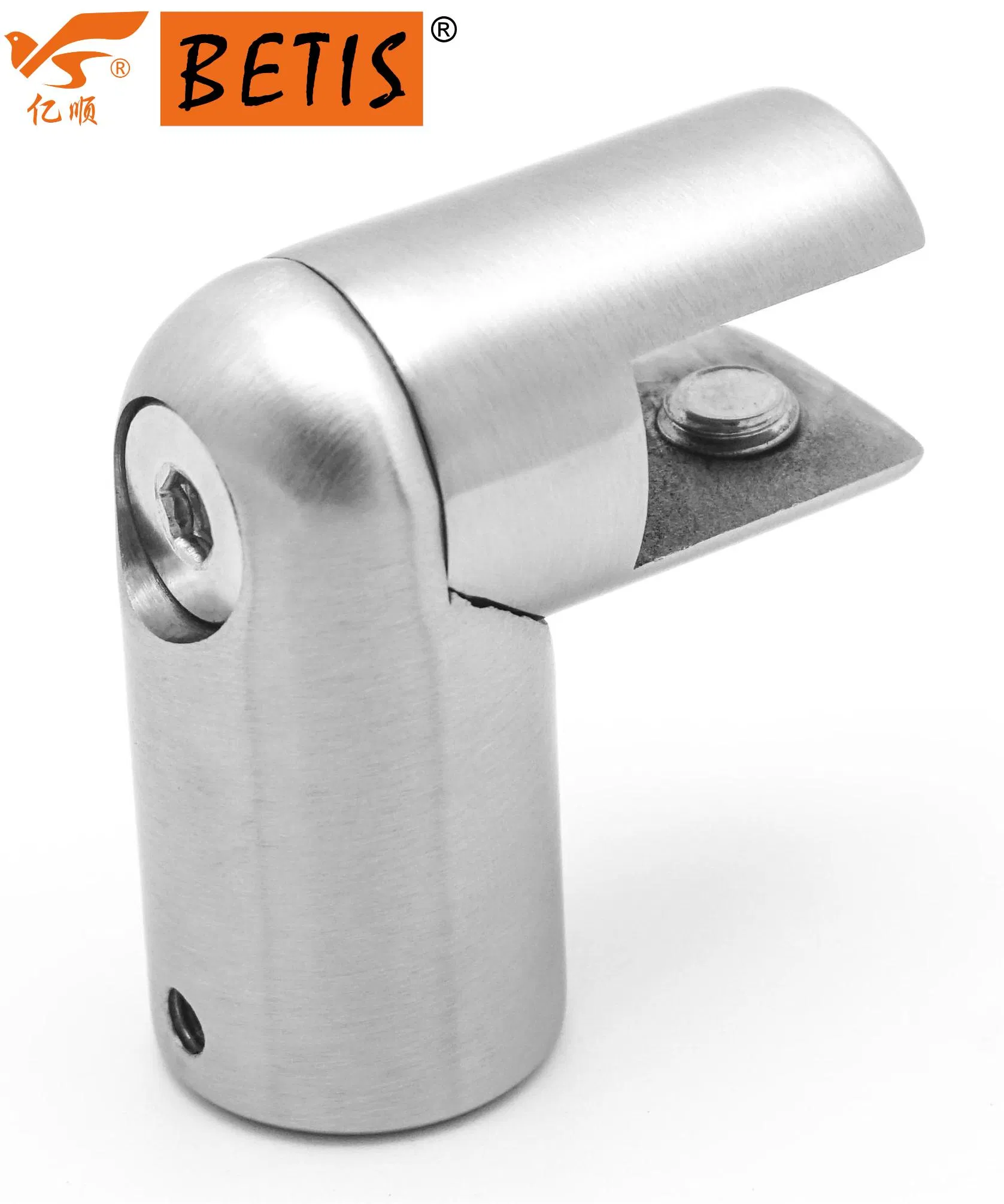 OEM Frameless Tempered Glass Door Hardware Bathroom Accessories Support-Bar Pipe Rack Glass Clip for Terminal Ø 16mm Header Connector Glass Bracket