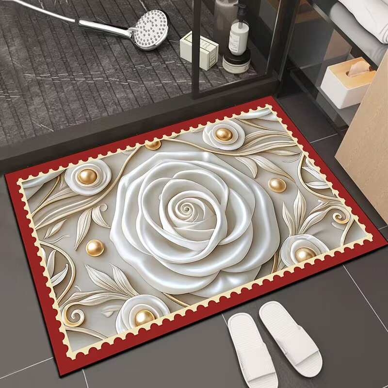 Diatomaceous Earth Bath Mat Non Slip Soft and Super Absorbent Diatomite Bathmat Carpet Quick Dry Door or Kitchen Bathroom