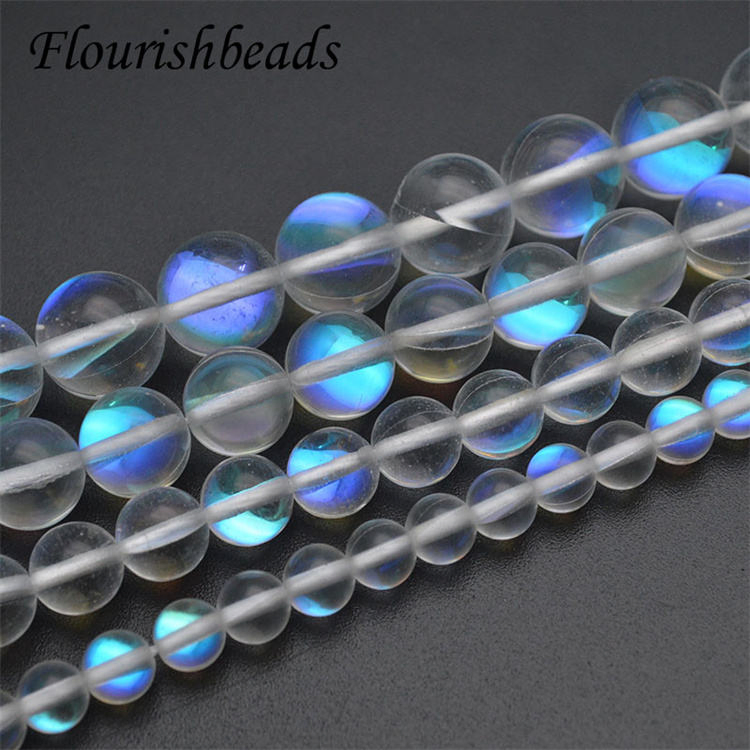 Wholesale Ab-Plating Shiny Synthetic Round Glass Beads for Jewelry Necklace Bracelet Making