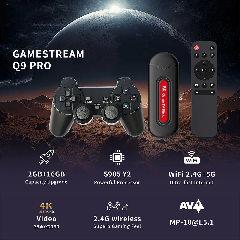 Игровая приставка Q9 PRO с беспроводным геймпадом