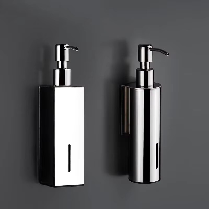 Stainless Steel Double Soap Dispenser 280ml Wall-Mounted Hand Soap Dispenser for Bathroom