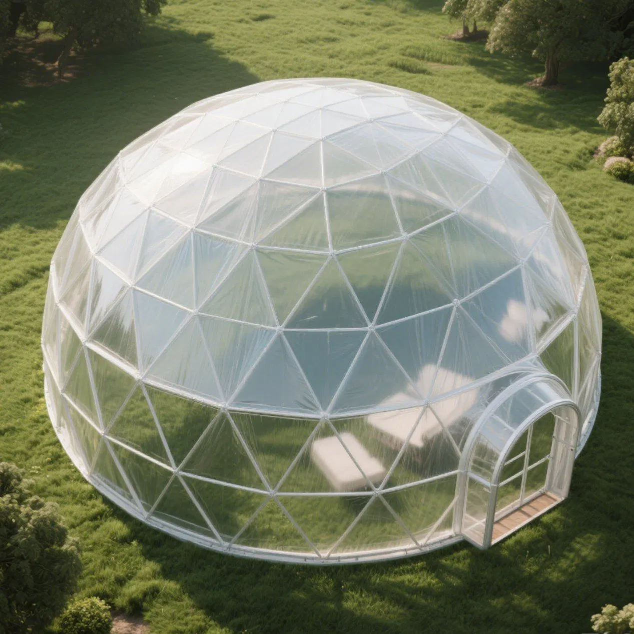 Landscape Tensile Membrane Structures Fabric Structure with Excellent Light Transmittance