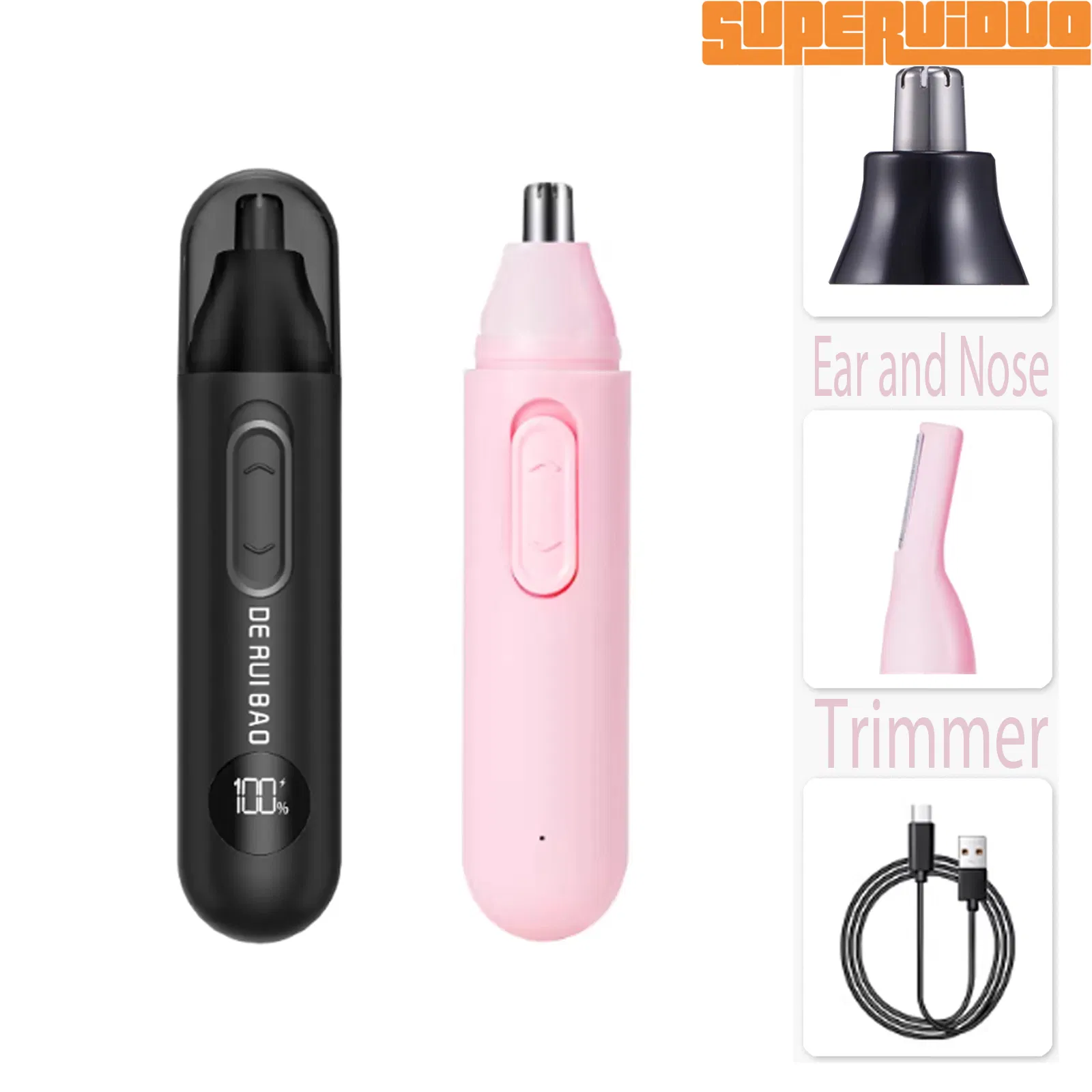 Minimalist Black Matte Beauty Device Ear and Nose Trimmer