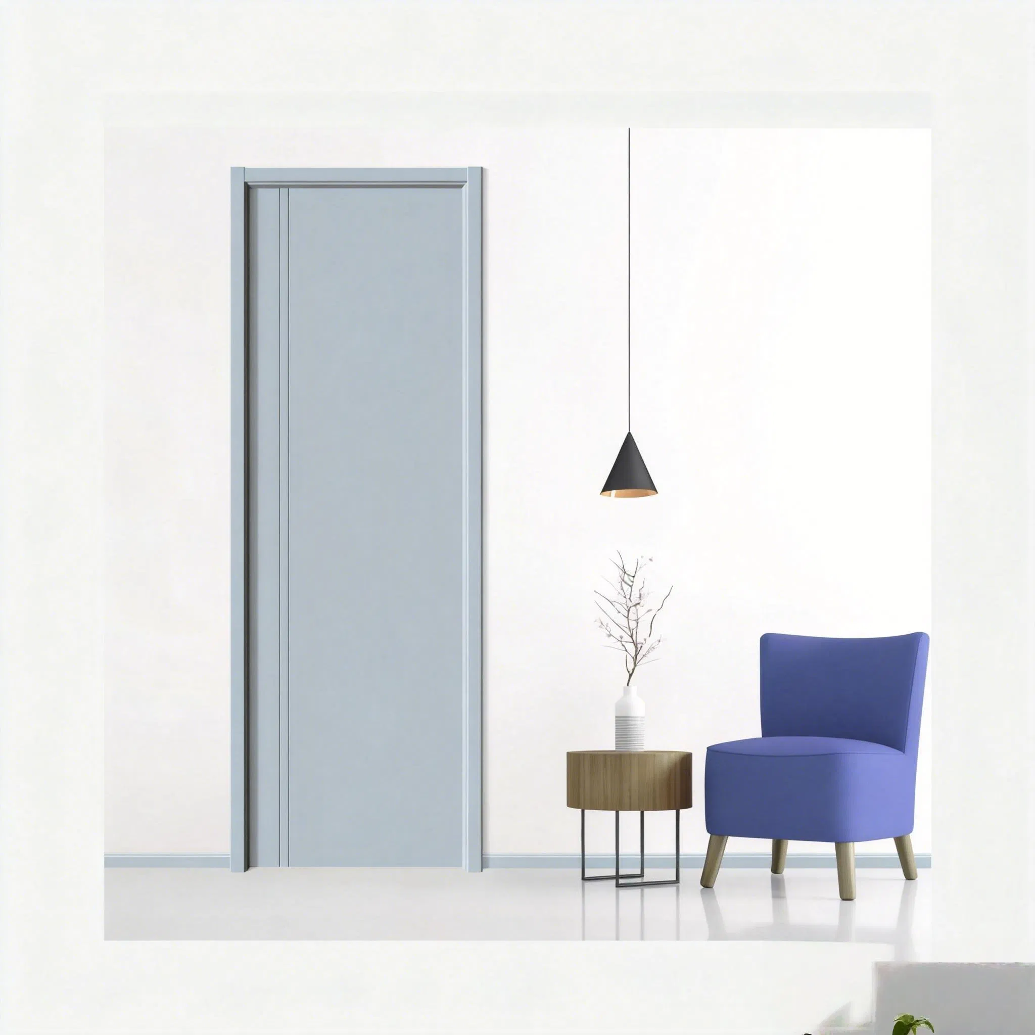 Modern Wooden Wood Main PVC Double Leaf Door for Housing Main Doorway