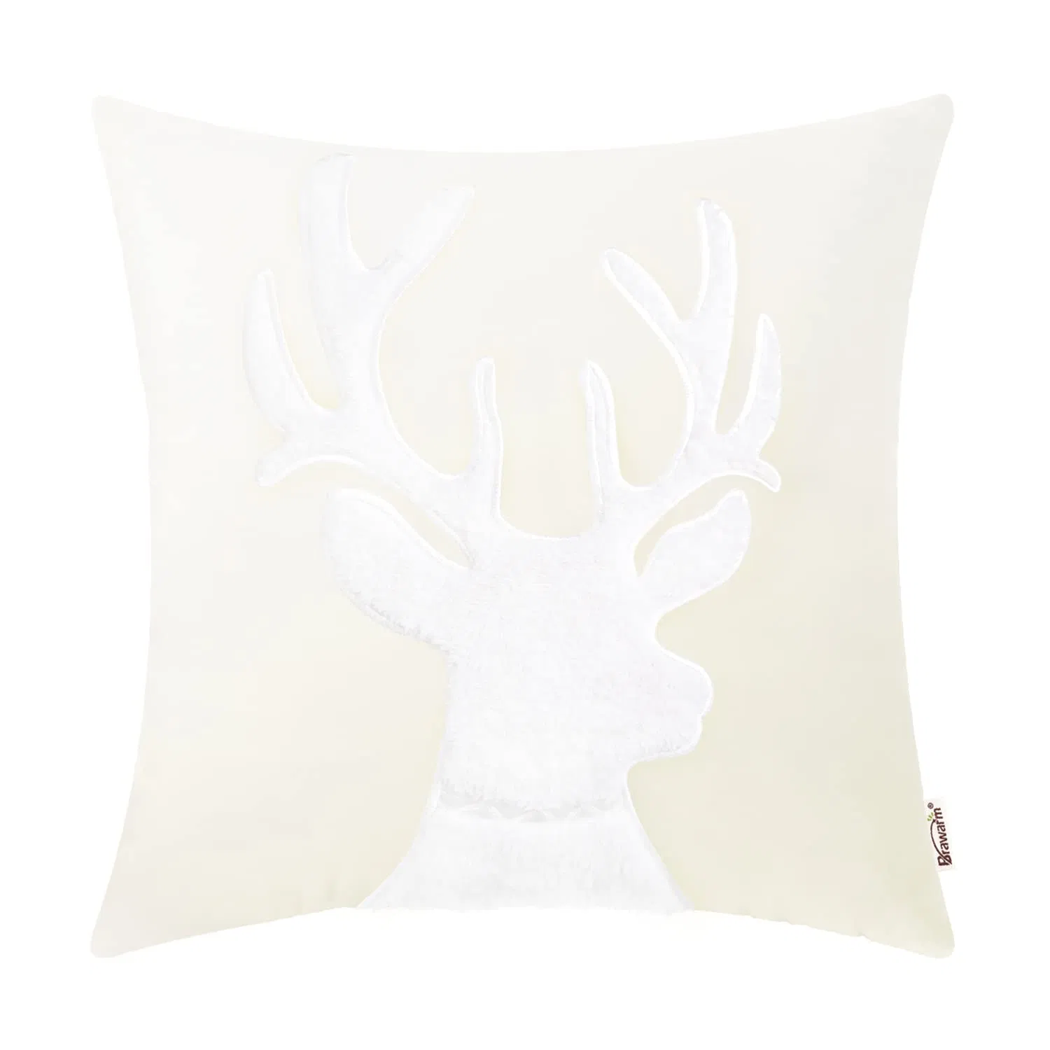 Christmas Navy Blue Reindeer Embroidered Soft Velvet Decorative Throw Pillow for Sofa