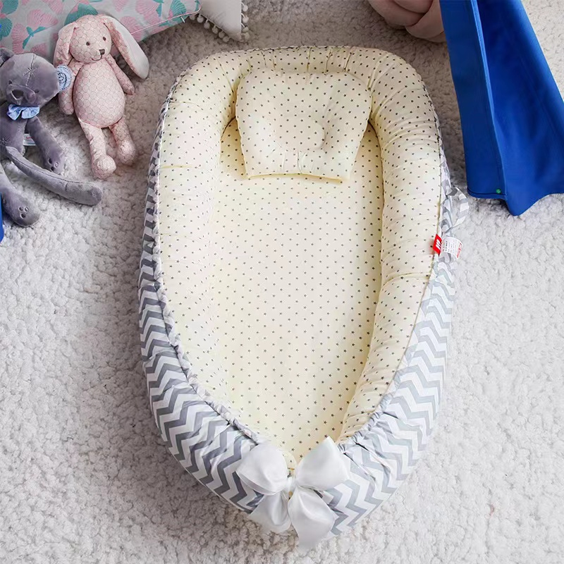 Super Soft Baby Bed Portable Baby Lounger Breathable Newborn Sleeping Cotton Baby Nest Bed