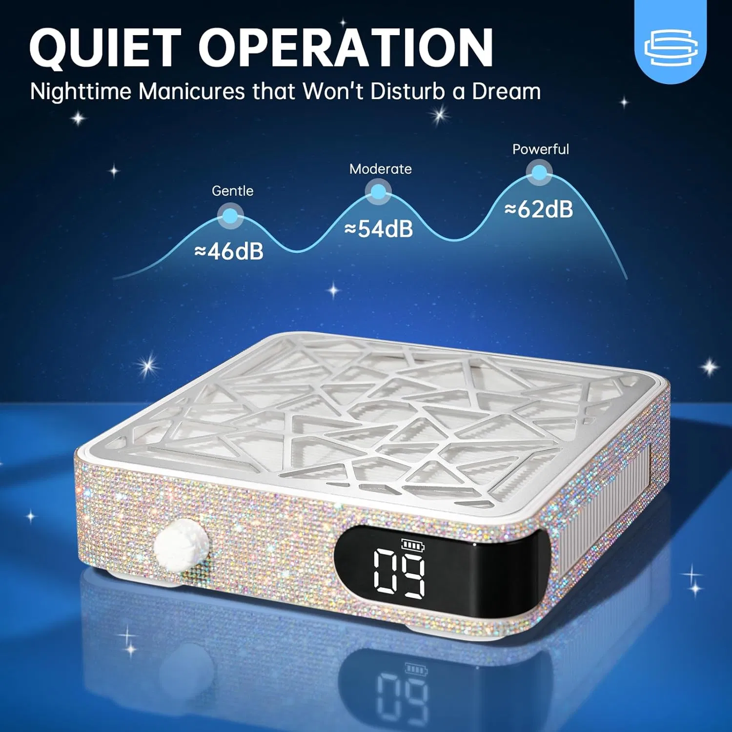 Nail Dust Collector Powerful Vacuum Fan Acrylic Nails Polishing Nail Salon