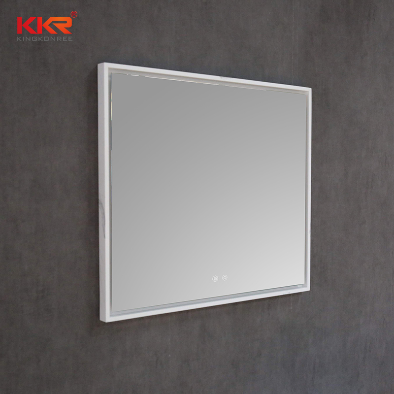 Hotel Marble Texture Solid Surface Frame Bathroom Mirror Mirrors