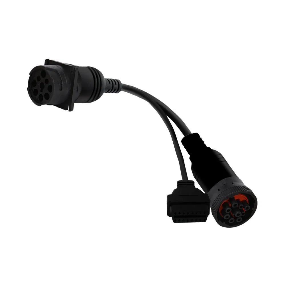 Разъем OBD2 J1939 9pin черный, кабель-удлинитель