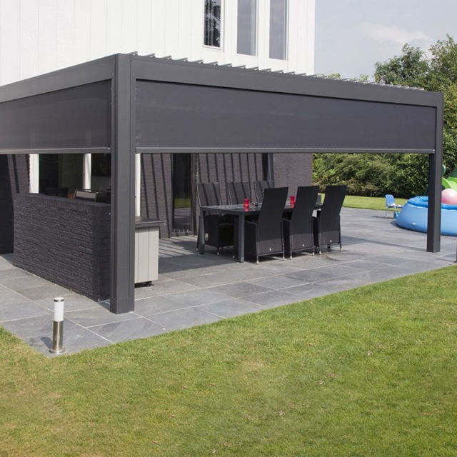 Premium Aluminum Pergola with Retractable Canopy for Outdoor Relaxation