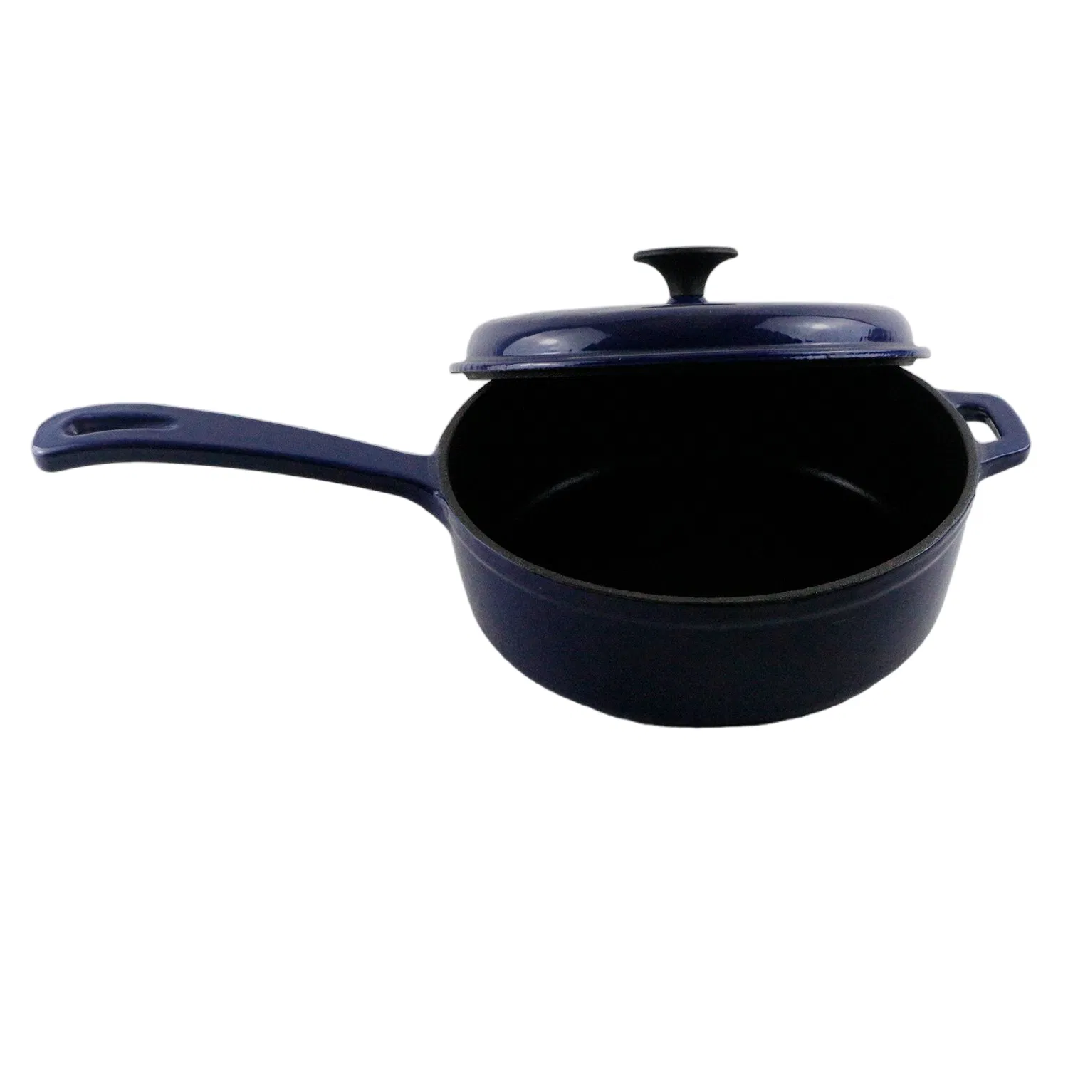 Эмалированная чугунная кастрюля малая, двухцветная