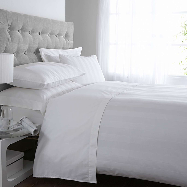 100%Cotton 3cm Stripe Economic Hotel Bed Sheet Sets