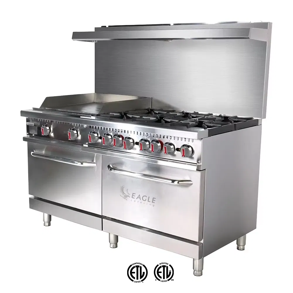 Commercial American Type 36\" ETL Approved Kitchen Machines Gas Range 6 Burners Standard Oven Cooker Gas Stove for Restaurant