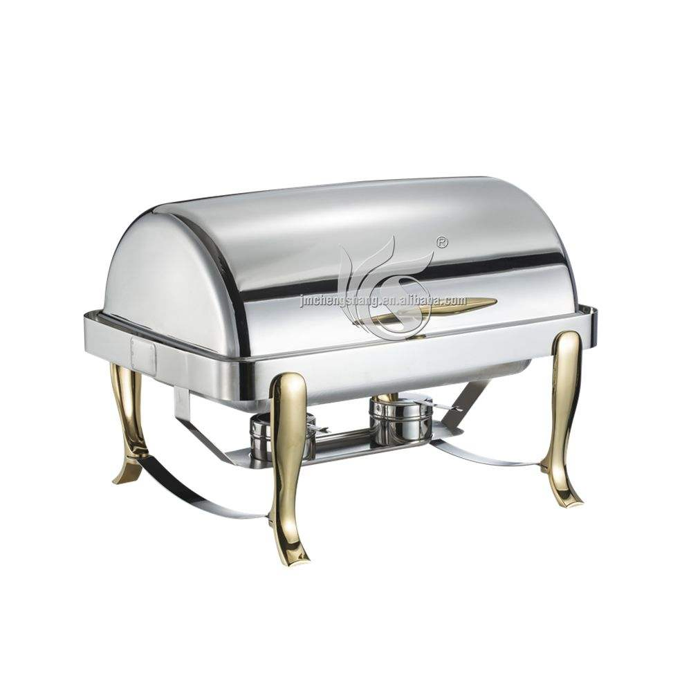 Banquet Party Double Heater Food Warmer Stainless Steel Stable Feets Oblong Chafing Dish Buffet
