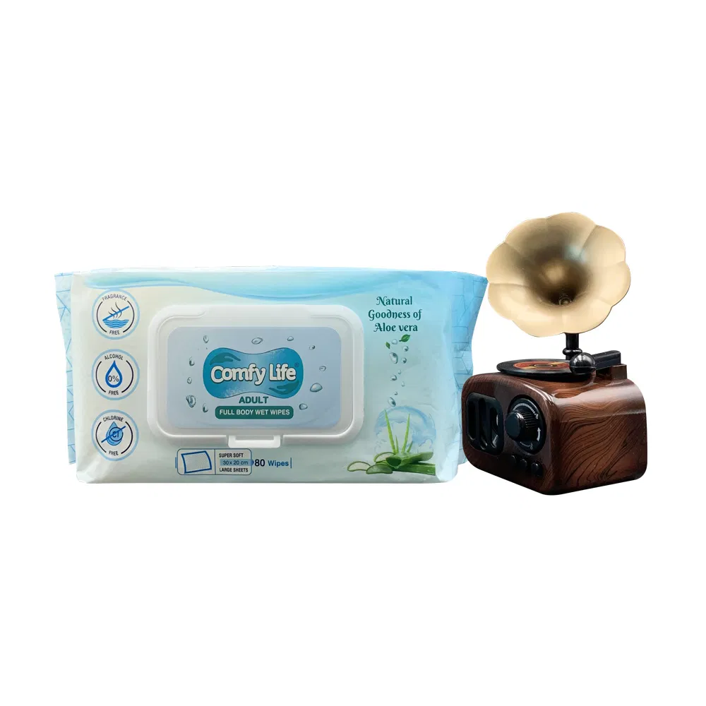 30*20 Cm Flushable Non-Alcohol Wipes for Adults Full Body Wet Wipes 80PCS