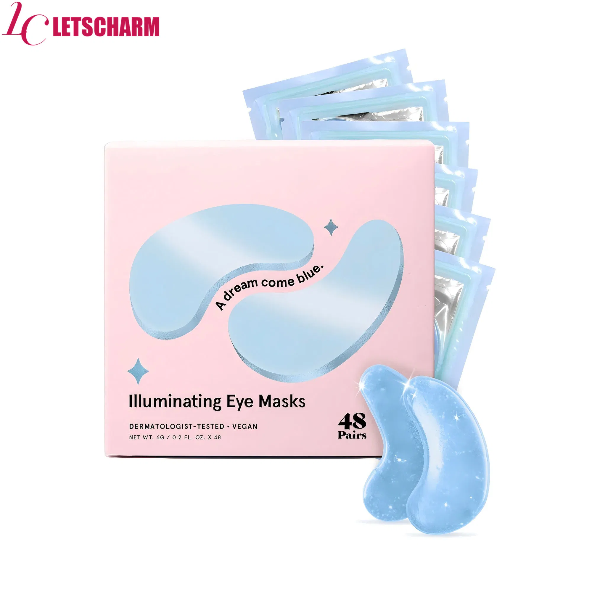 Ls013 Private Label Blue Gel Eye Mask - OEM Custom for Puffy Eyes & Dark Circles