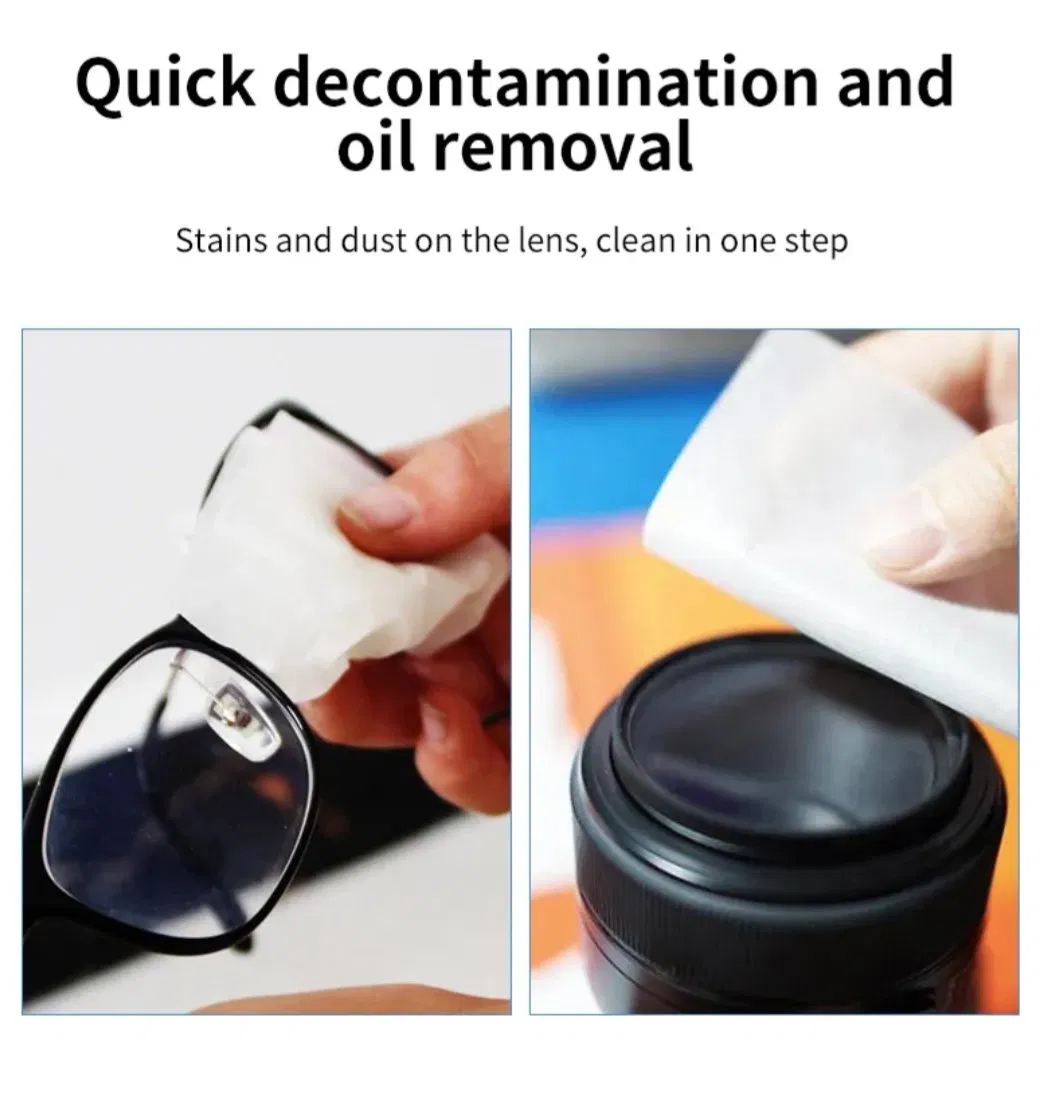 OEM/ODM Anti Fog Lens and Screen Cleaning Wipes Eco-Friendly Wet Lens Wipes