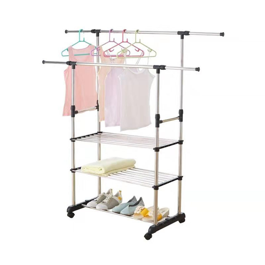 Baby Wall Mounted Drying Hanger Wood Plastic Showroom Foldable Stand for Racks and Rails 2piece Clothes Drying Rack