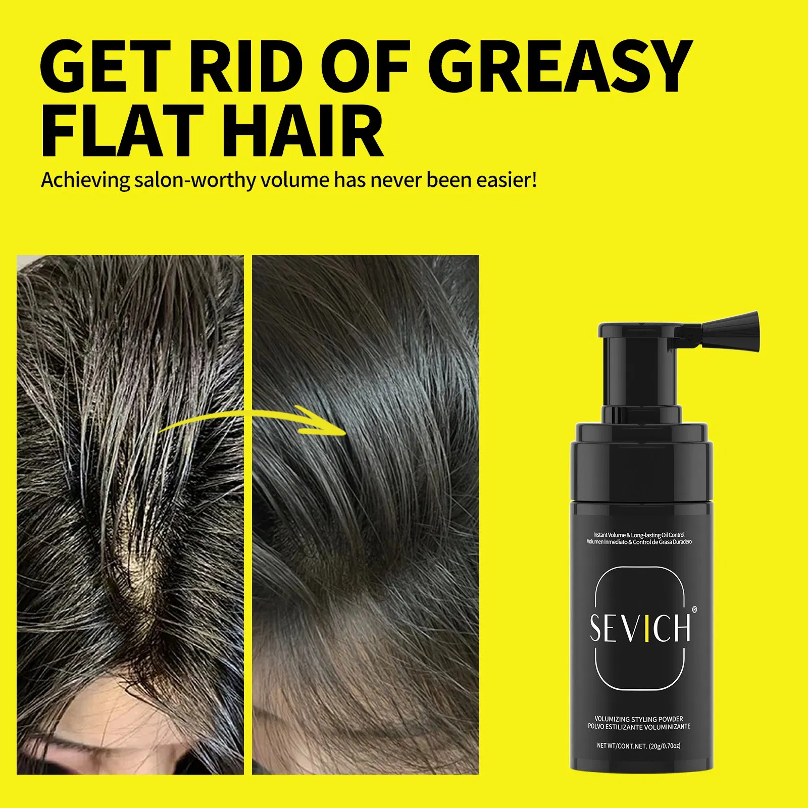 Sevich Hair Styling Products Private Label Natural Ingredient Instantly Fluffy Hair Volume Powder Spray