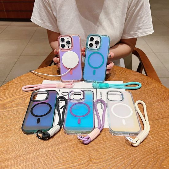 Fashion Bright Shadow Magsafe Phone Case Full Cover Anti-Fall Transparent