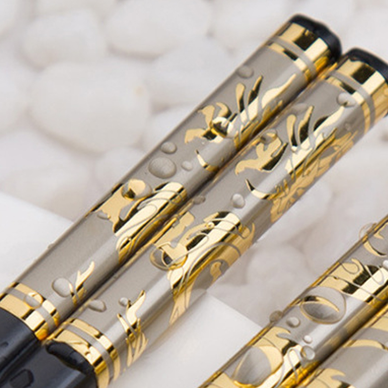 Reusable Plated Black Gold Dragon Alloy Fiberglass PPS Chopsticks