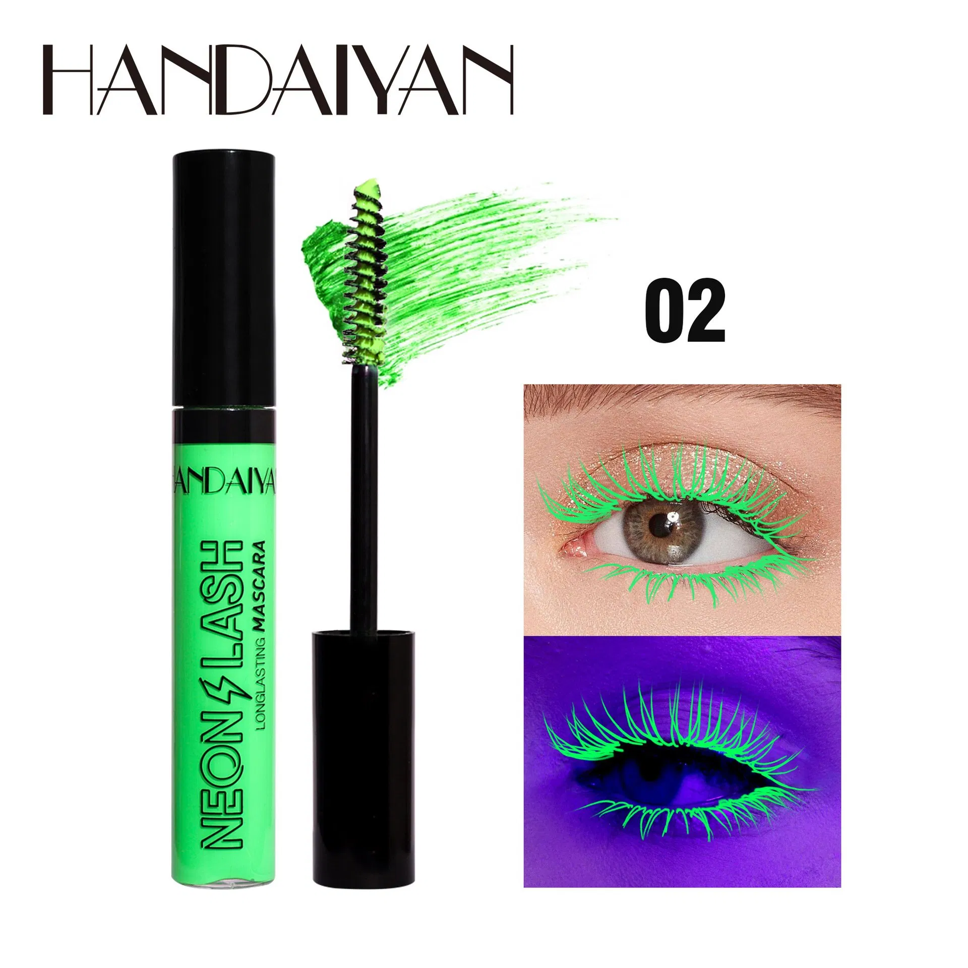 6 Color Slim Long Color Fluorescent Mascara Quick Dry Waterproof Without Smudging Makeup