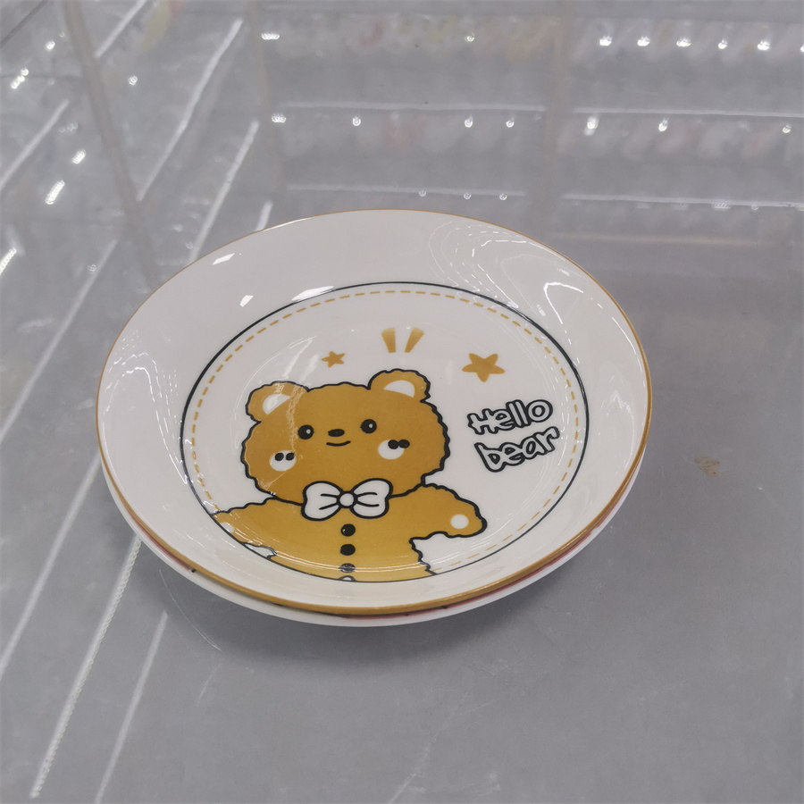 6.25"Rice Coup Children Plate Printing Decal Porcelainware Ceramics Tableware
