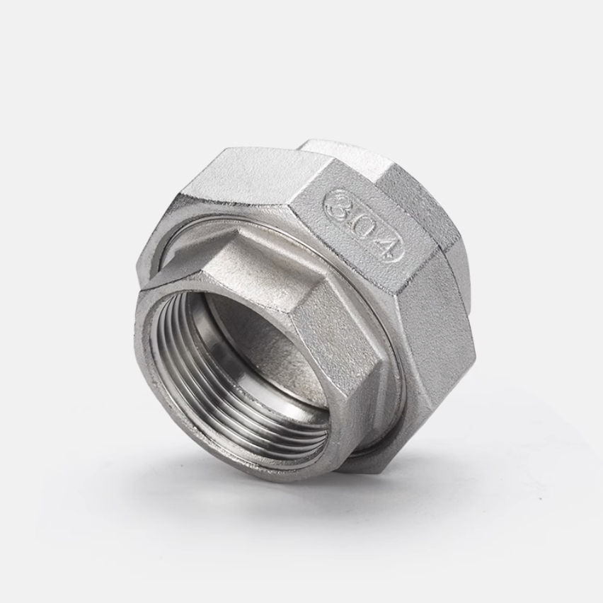 Heavy-Duty Stainless Steel Female Threaded Pipe Union Fitting