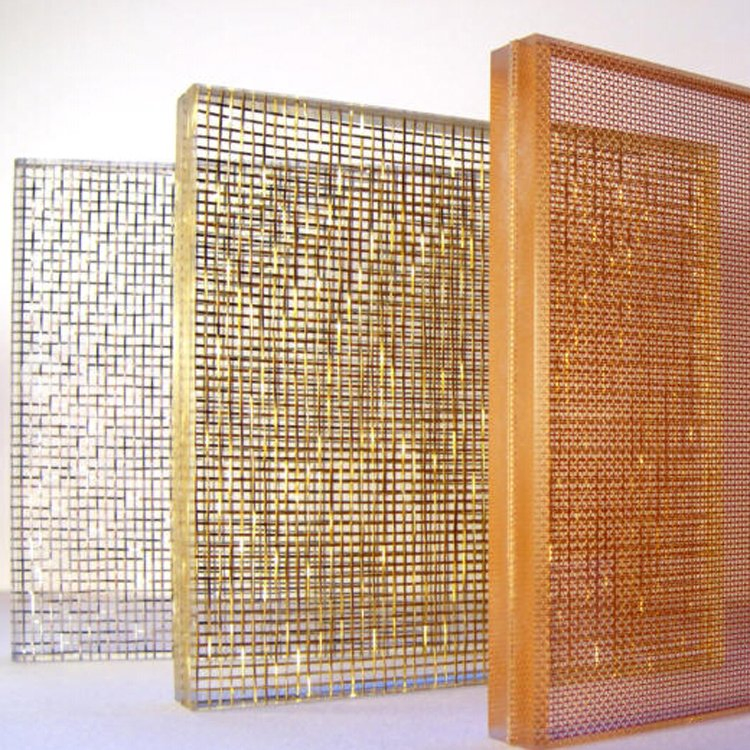 Wholesale Wire Mesh Laminated Glass Panels High Transparency Steel Wire Reinforcement for Buildings