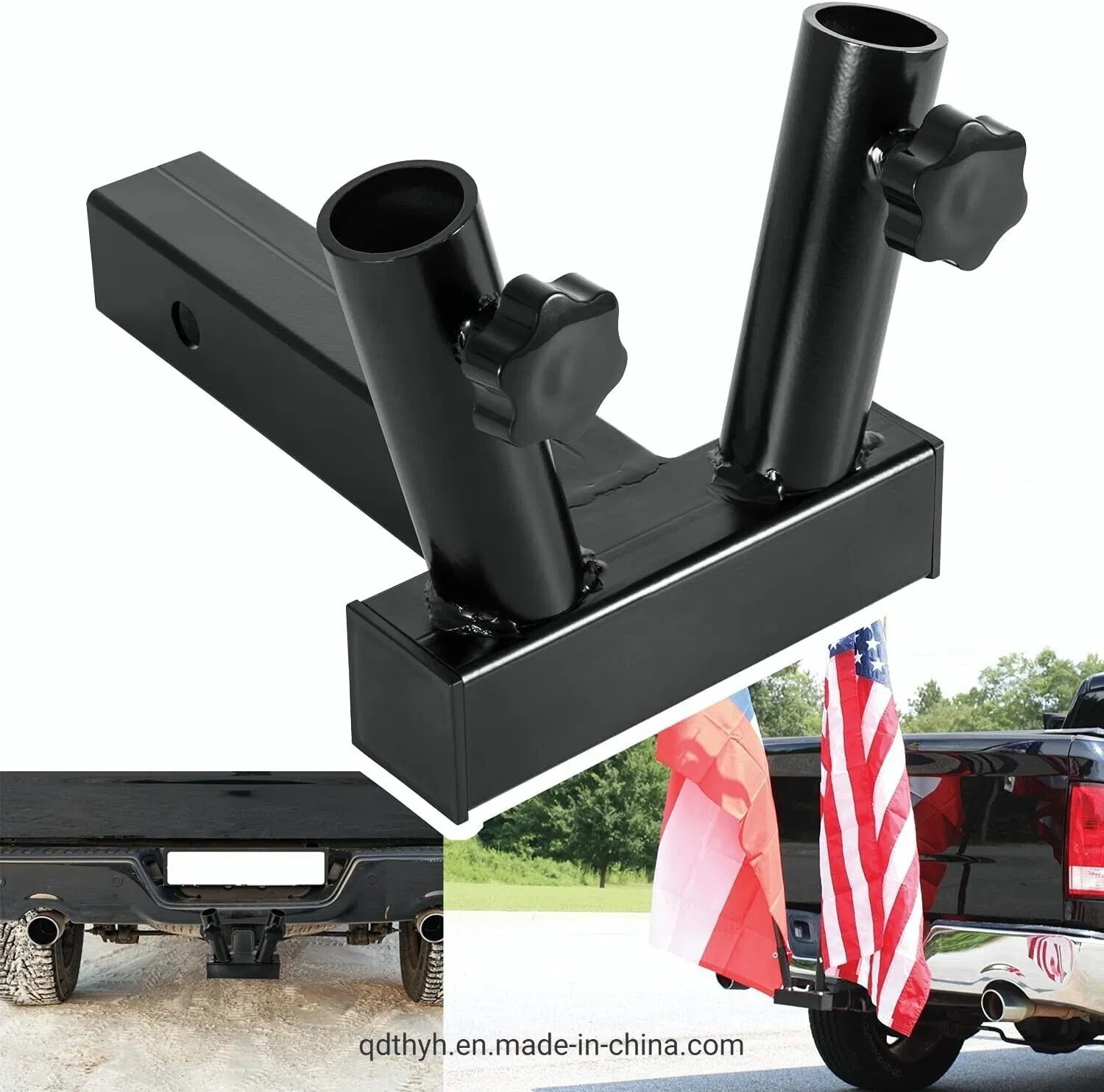 Flag Pole Holder Hitch Mount for 2" Trailer Receiver Truck