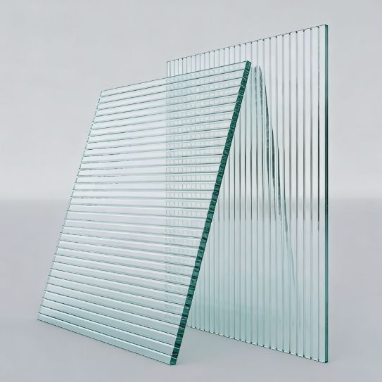 High-Transparency Fluted/Frosted Glass Bathroom Dry and Wet Separation Privacy Partition