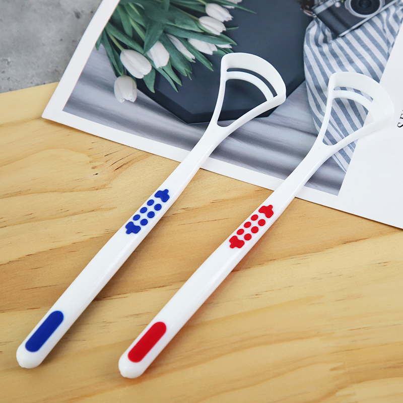 Dental Clean Personal Oral Hygiene Plastic Tongue Cleaning Brush Rubber Tongue Scraper for Sale