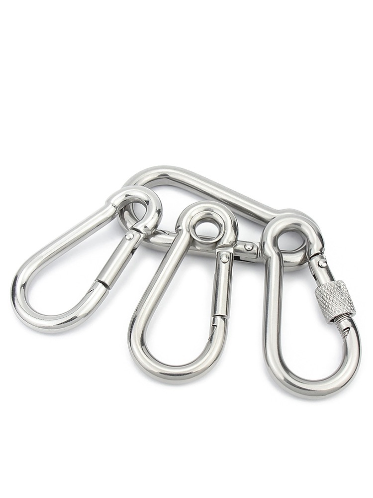 Gourd Type Climbing Carabiner Stainless Steel Screw Lock Snap Hooks Cold Formed Steel