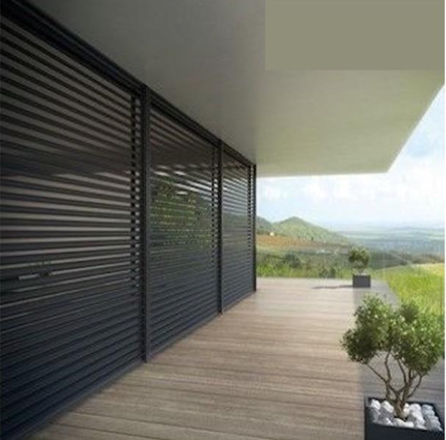 Customized Aluminum Plantation Shutter Fixed Shutter Windows Aluminum Vertical Louver Sliding Shutter Doors