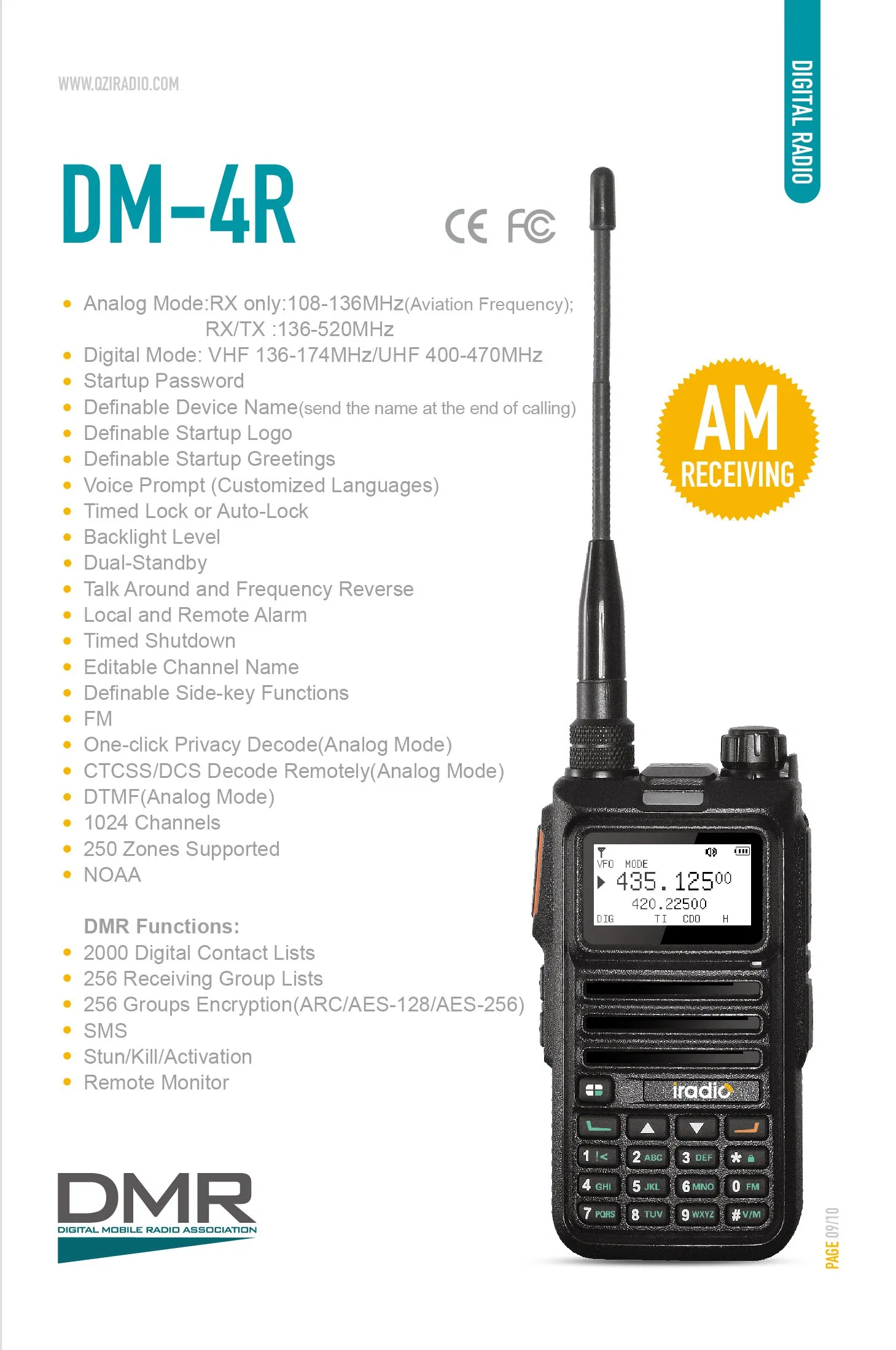Iradio Factory Dm-4r 5W out Put Power Digital Radio Handheld Walkie Talkie Two Way Radio Dual-Standby