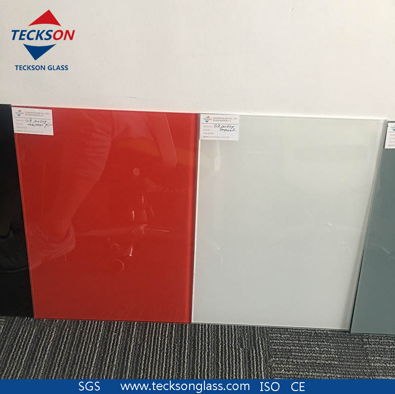 White /Back/ Red Wall Decorative Painted Glass with Ral 9001/9003/9005