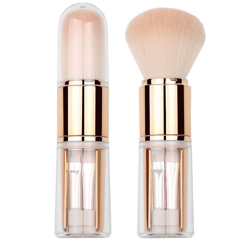 2025 High Quality Portable 5-in-1 Makeup Brush Mini Powder Brush Eyeshadow Brush Flat Style Travel Beauty Tools Custom Logo