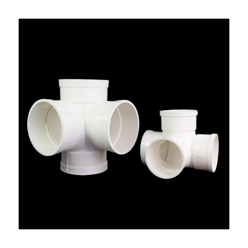 Zhongcai UPVC Drainage Pipe Fittings Cubic Cross 110mm for PVC Plastic Tube