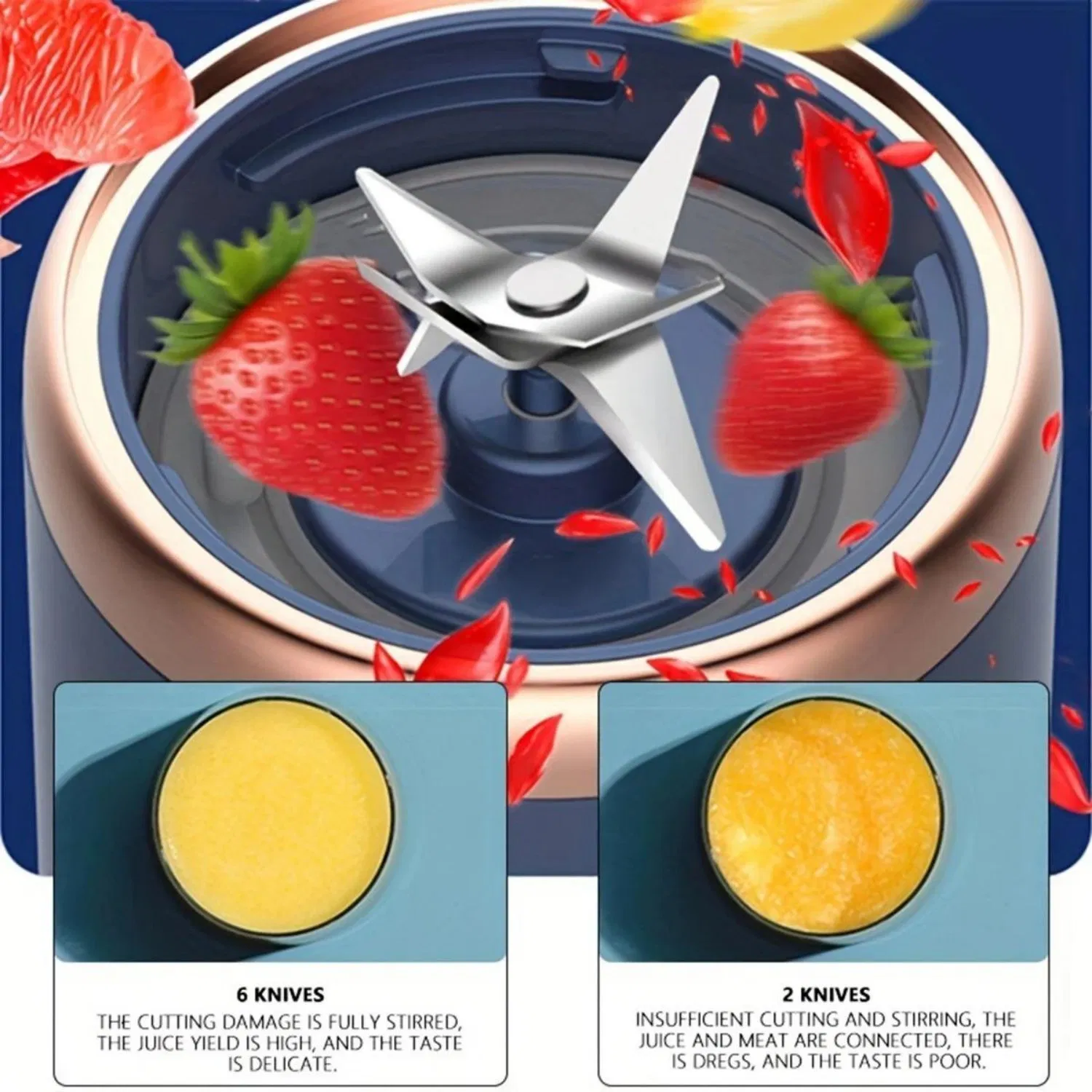 New Juicer, Portable Wireless USB Charging, Juice Blender Cup for Home and Office Use, Multi-Functional Fruit and Vegetable Juicing