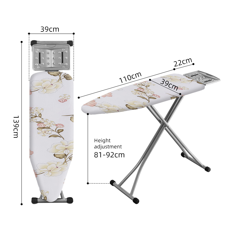 High Quality Portable Home Foldable Iron Board Adjustable Ironing Board with Iron Rest Mini Design Made of Steel -Mesh Cloth