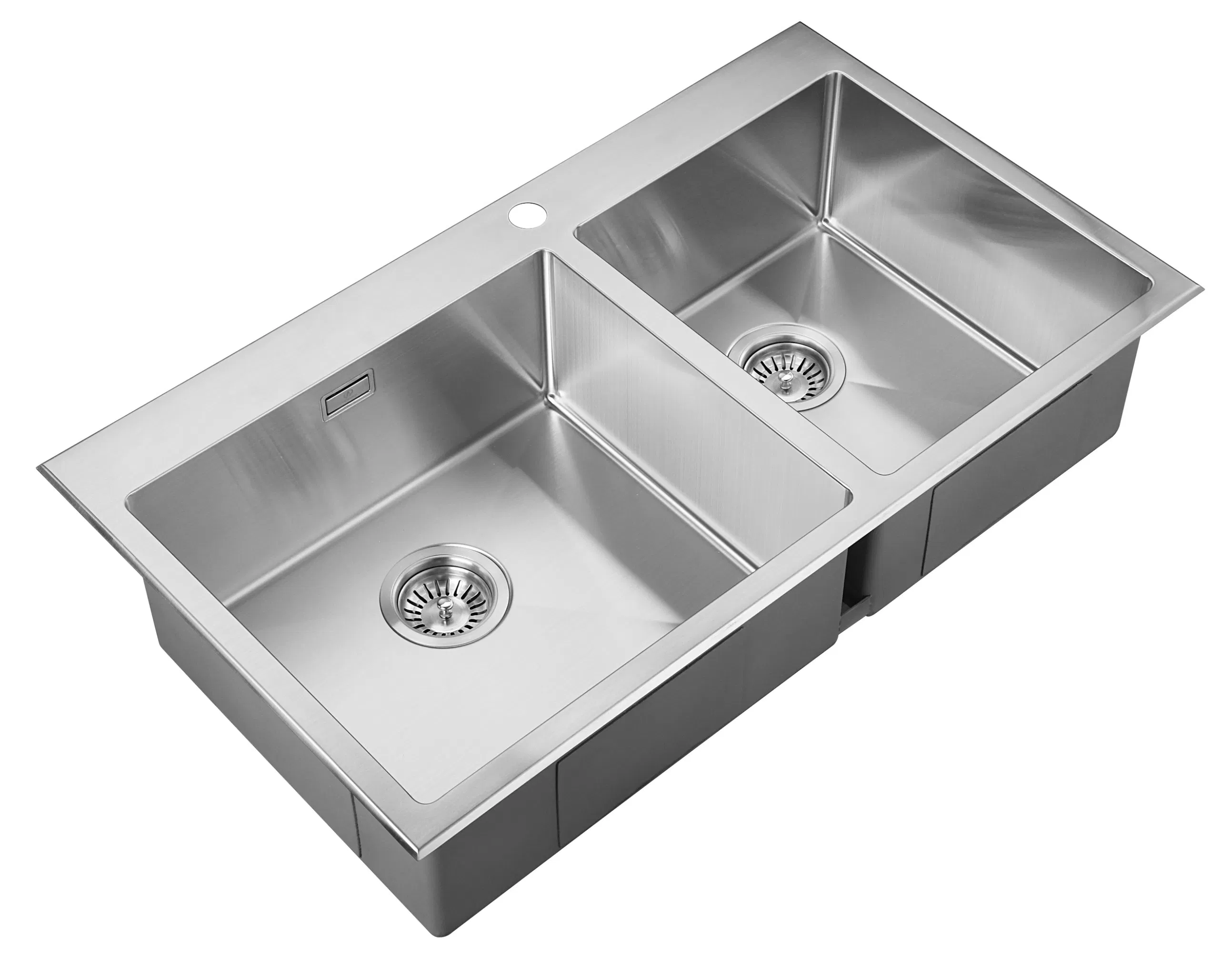 High Quality SS304 30inch Topmount Double Sink with Faucet Hole