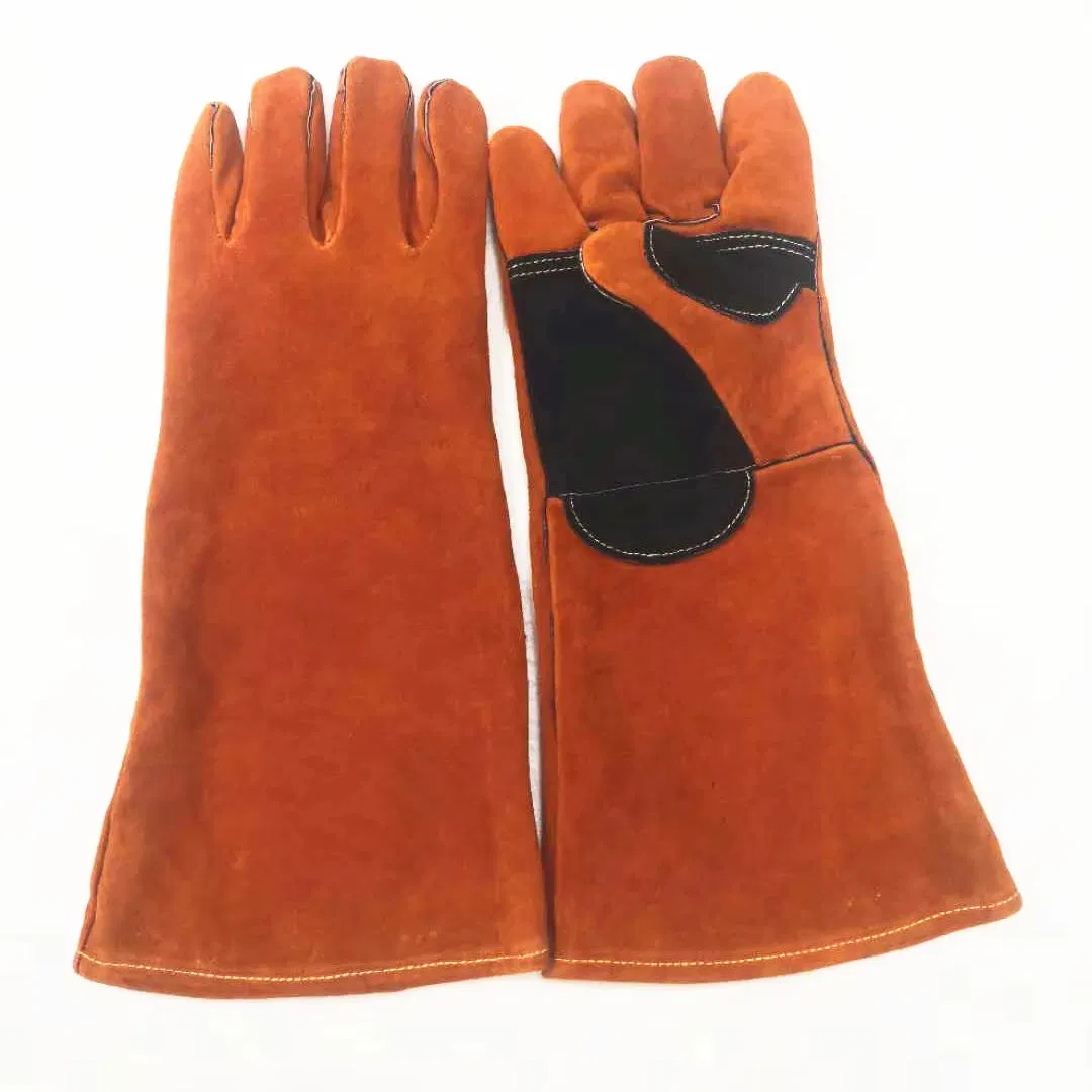 Food Grade Cowhide Cotton Heat Resistant Gloves BBQ Oven Mittens for Baking
