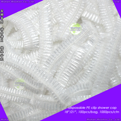 Disposable PE Striped Shower Cap