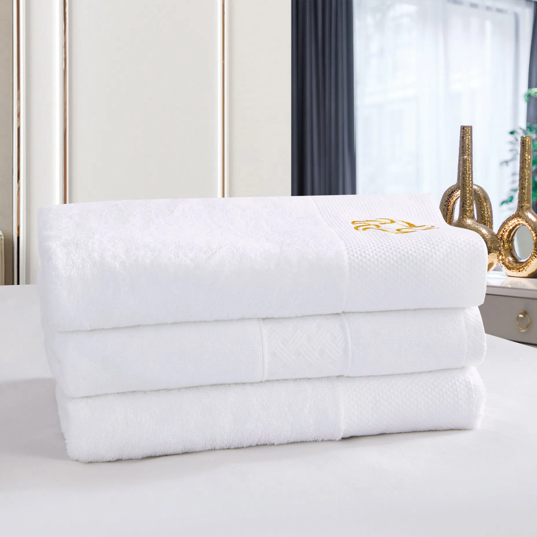White 100% Cotton 5 Star Luxury Hotel Bath Towel Sets /Hand Towels/Face Towel 09