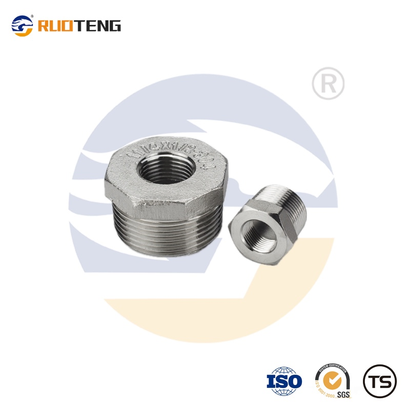 [Ruoteng] Industrial High Pressure Male Thread Forged Stainless Steel Hex Head Pipe Fittings/Bushing for Joint Coupling Connector