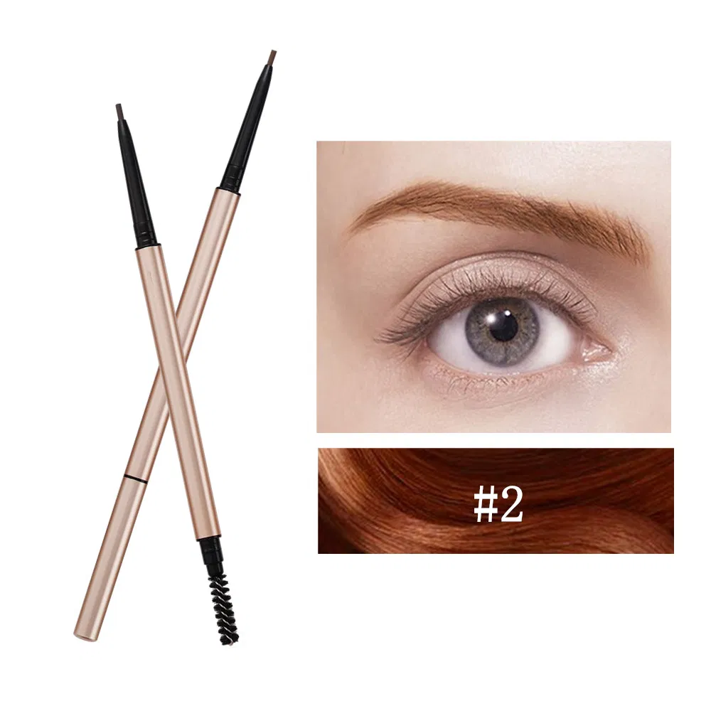 New Arrived High Quality Vegan Waterproof Eye Brow Pencil Private Label Gold Tube Brow Pencil Custom Wholesale